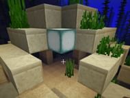 Placing extra blocks, even sea lanterns, can slow down or inhibit drowned (Image via Mojang)